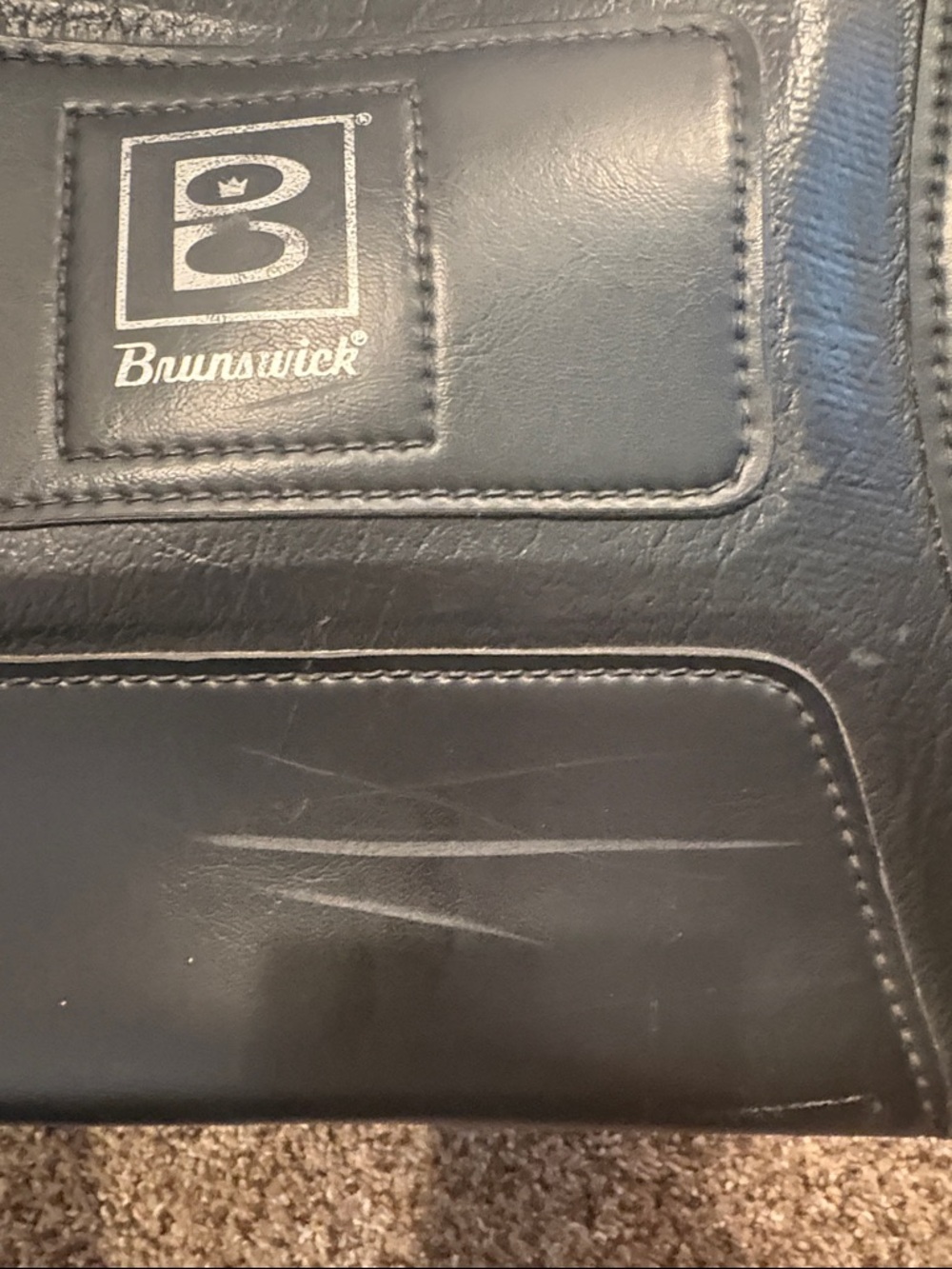 Brunswick Black Leather Duffel Bowling Bag - Picture 8 of 13